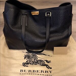 Burberry Textured Leather Black Tote